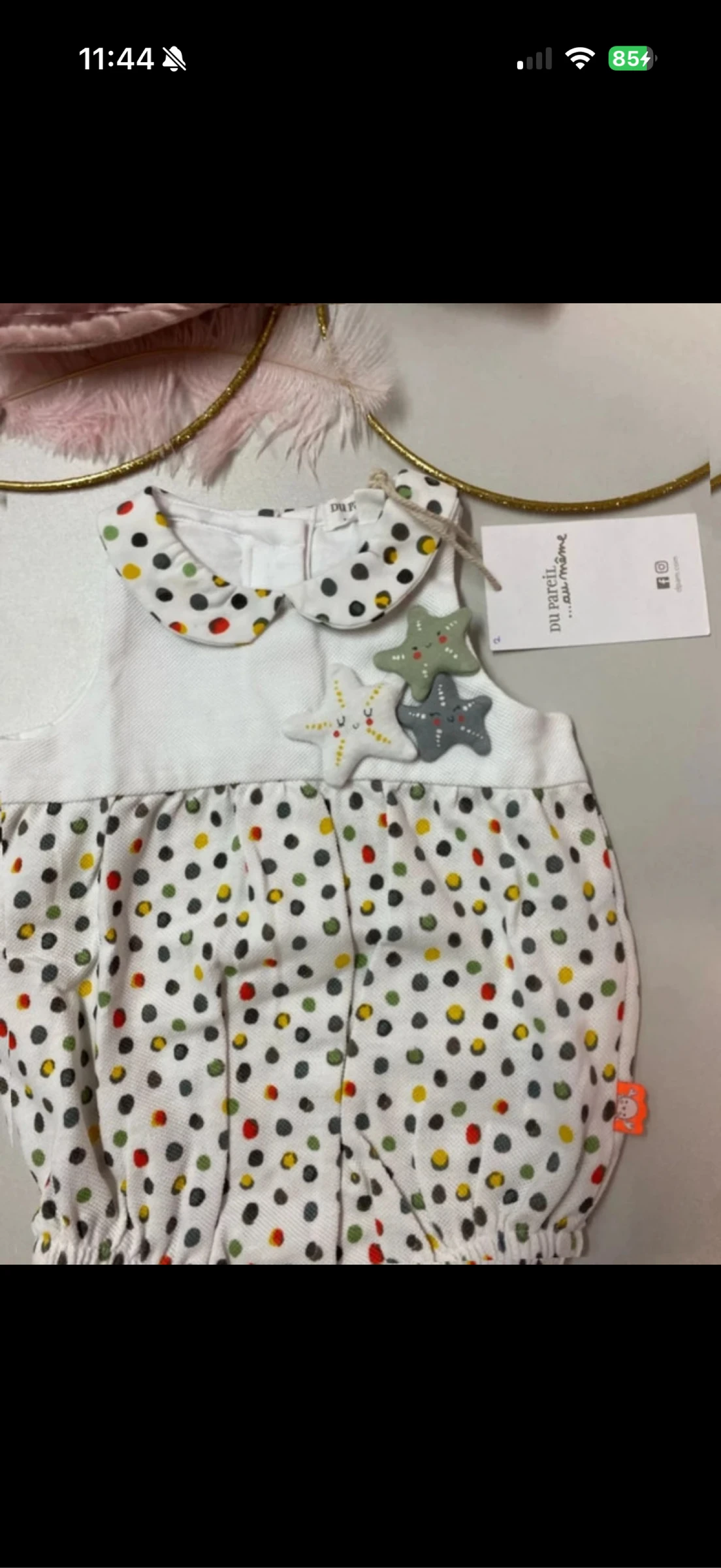 Macacão para bebê com pontos multicoloridos (novo) - Tamanho 1 mês – photo 2